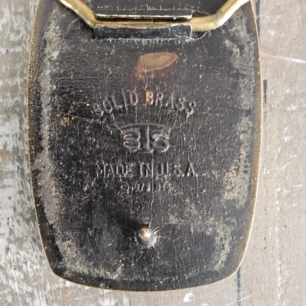 BTS Solid Brass Moose Belt Buckle Vintage Western Hunting USA Rustic Ranch